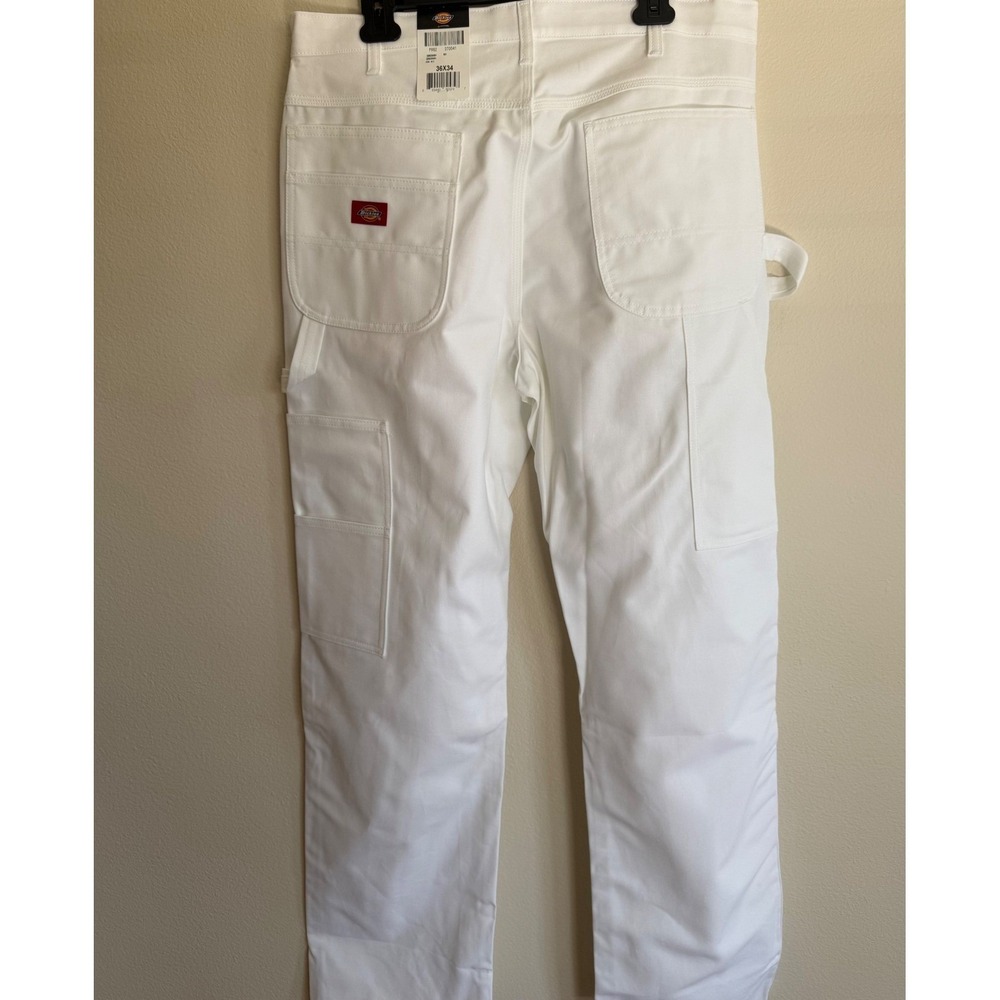 Dickies Men's 36x34 Utility Pants White Relaxed hammer Tool Pockets NWT - Picture 3 of 7